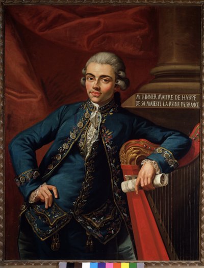 Portret van Duitse componist en harpist Philip Joseph Hinner (1754-na 1805) door Angelo Crescimbeni