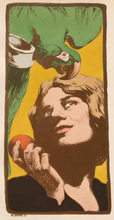 De vrouw met de papegaai door Angelo Jank