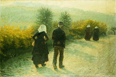 Alla Domenicale, 1890 door Angelo Morbelli