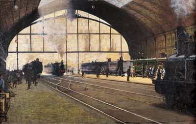 Centraal Station, Milaan door Angelo Morbelli