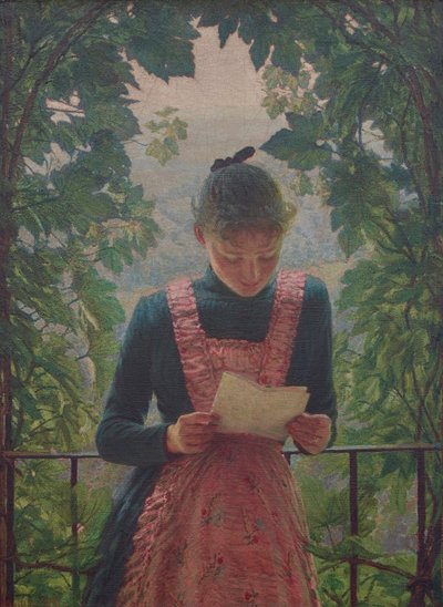 De eerste brief, 1890 door Angelo Morbelli