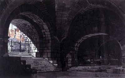 Scenografie van Angelo Parravicini voor scène 2 van act IV van de opera 