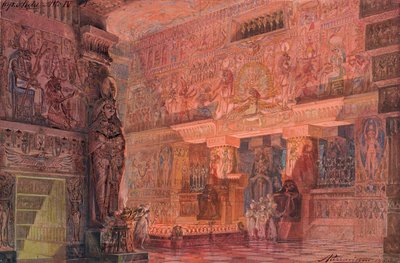 Decorontwerp voor de opera Aida van Giuseppe Verdi, 1923 door Angelo Parravicini