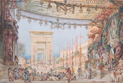 Decorontwerp voor de opera Aida door Giuseppe Verdi, 1923 door Angelo Parravicini