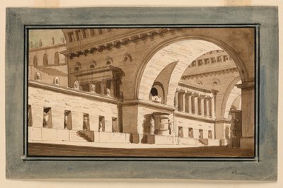 Toneelontwerp, Exterieur van Paleis, Grafzaal door Angelo Toselli