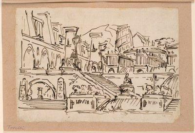 Toneelontwerp, Groep van Antieke Gebouwen door Angelo Toselli