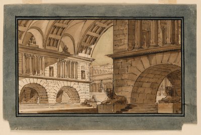 Decorontwerp, Groep Tempelgebouwen door Angelo Toselli