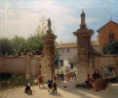 Aan het einde van school of Fopponino door Angelo Trezzini