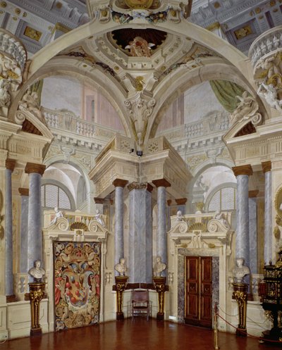 Uitzicht op het interieur van de Sala dell
