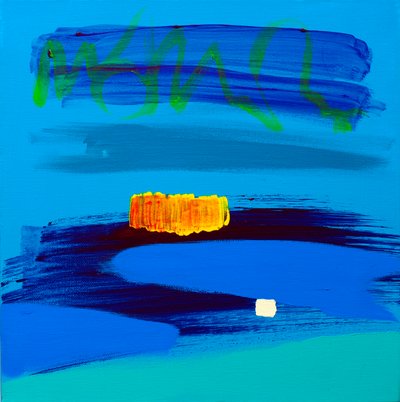 Oranje en Middernacht Blauw door Angie Kenber