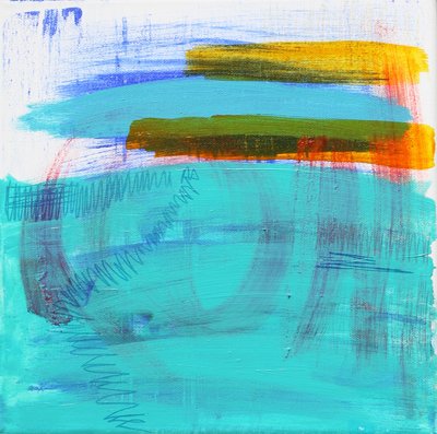 Turquoise landschap door Angie Kenber