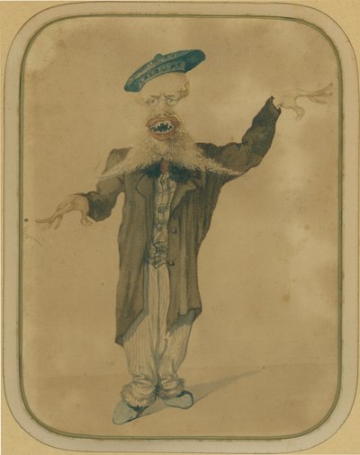 Karikatuur van Telemaco Signorini terugkerend uit Parijs, ca. 1884 door Angiolo Tricca