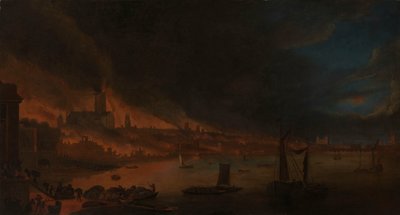 De grote brand van Londen, ca. 1666-1700 door Anglo Dutch School