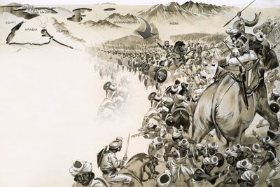 Alexander de Grote valt India binnen door Angus McBride