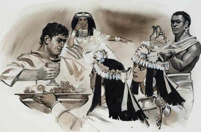 Antonius en Cleopatra (gouache op papier) door Angus McBride