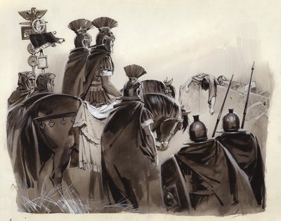 Brutus en Cassius dood (gouache op papier) door Angus McBride