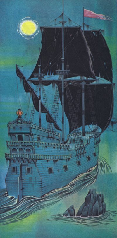Spookschip (kleurenlitho) door Angus McBride