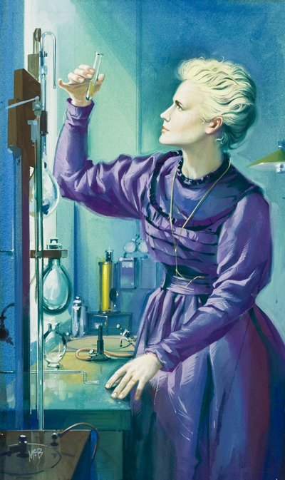 Madame Curie (1867-1934) (gouache on paper) door Angus McBride