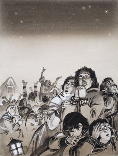 Oudejaarsavond in het jaar 999 na Christus (gouache op papier) door Angus McBride