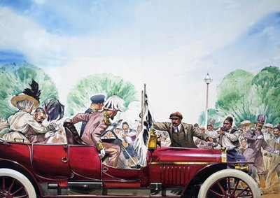 Het uitbreken van de Eerste Wereldoorlog, illustratie uit 