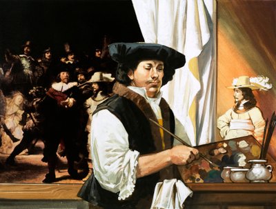 Rembrandt schildert zijn beroemde portret van de burgerwacht door Angus McBride