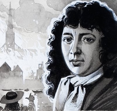 Samuel Pepys en de grote brand van Londen door Angus McBride