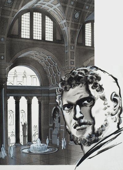 De baden van Caracalla (gouache op papier) door Angus McBride