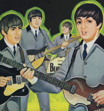 The Beatles (kleurenlitho) door Angus McBride