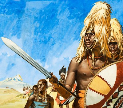 De Masai-stam in Afrika door Angus McBride