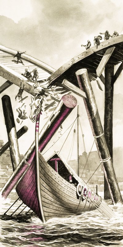 Ongeïdentificeerde Viking sloep die een brug vernielt door Angus McBride