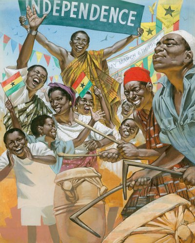 West-Afrika ontwaakt (gouache op papier) door Angus McBride
