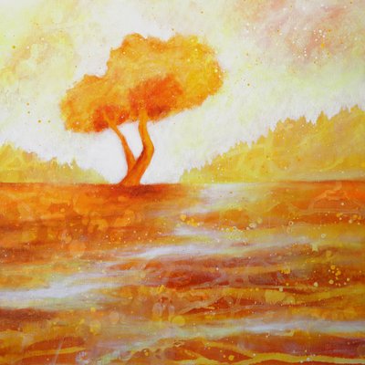 Gouden herfstboom door Ania Witwitzka