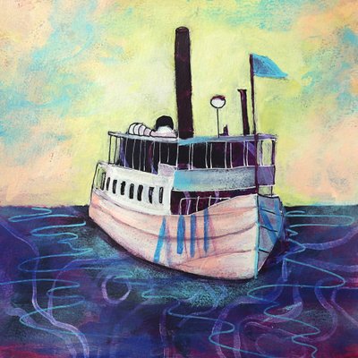 Schilderachtige rivierboot door Ania Witwitzka