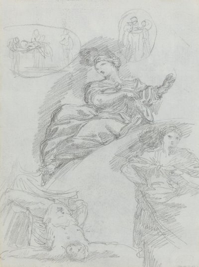Studies van Figuren door Anicet Charles Gabriel Lemonnier