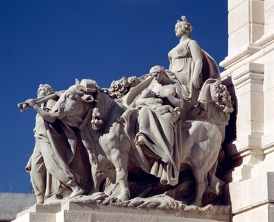 Landbouw, van het Monument voor de Cortes van Cadiz door Aniceto Marinas y Garcia