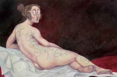 Liggende Naakt Met Inkt, 2018 door Anita Kunz