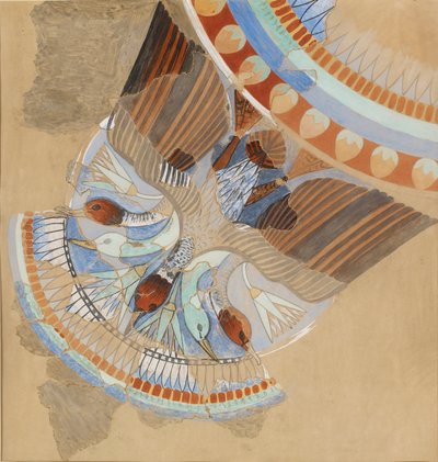 Kopie van muurschildering, een huis, Amarna, slinger van ganzen door Anna