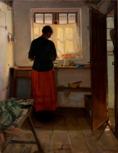 De meid in de keuken door Anna Ancher