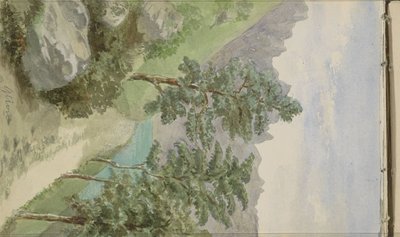 Berglandschap met water bij Glion door Anna Catharina Maria van Eeghen (possibly)