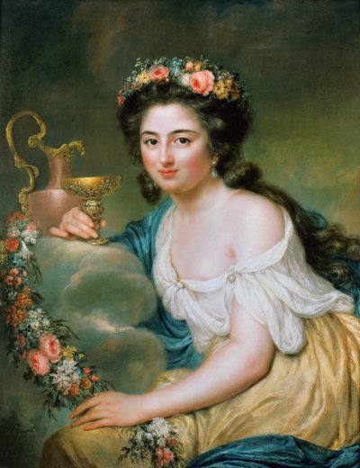 Portret van Henriette Herz, geboren De Lemos 1764-1847 als Hebe, 1778 door Anna Dorothea Therbusch