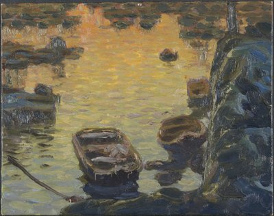Een lentenacht tijdens het visseizoen. Studie uit Lofoten, 1910 door Anna Katarina Boberg