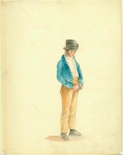 Schilderij van jongen in een beverhoed door Anna Maria Von Phul door Anna Maria von Phul