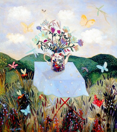 Insecten en vlinders, 2003 (acryl) door Anna Pugh
