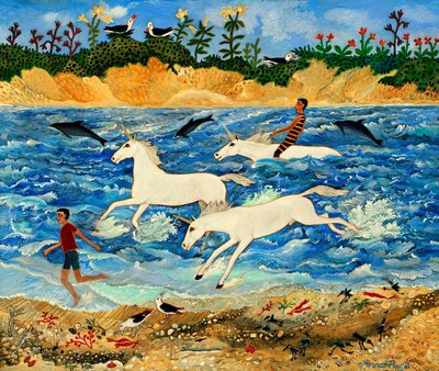 Eenhoorn oefenen, 2012 (acryl) door Anna Pugh