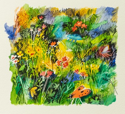 Weide-insecten, 2023 (aquarel) door Anna Pugh