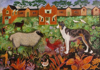 Rode Haan, 2019 (acryl) door Anna Pugh