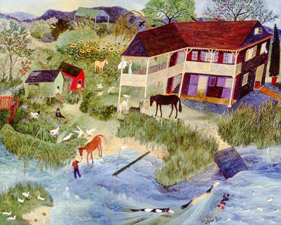 De sprong wagen, 2005 (acryl) door Anna Pugh