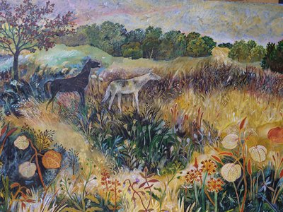 De nevelen van de tijd, 2022 (acryl op board) door Anna Pugh