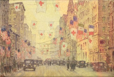 Fifth Avenue in de Wapenstilstand Winter door Anna Richards Brewster
