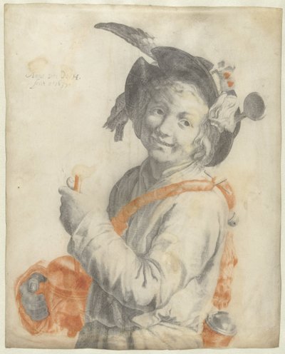 Rommelpotspelende jongen door Anna van N.H.